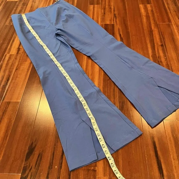 New NWT Free‎ People Periwinkle Blue Flare Pants Trousers Dress Back Zip Size M - Picture 7 of 10